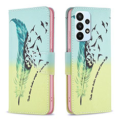 Coque Portefeuille Motif Fantaisie Livre Cuir Etui Clapet B01F pour Samsung Galaxy A23 4G Pastel Vert