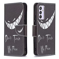 Coque Portefeuille Motif Fantaisie Livre Cuir Etui Clapet B01F pour Samsung Galaxy A24 4G Noir