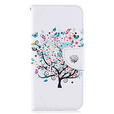 Coque Portefeuille Motif Fantaisie Livre Cuir Etui Clapet B01F pour Samsung Galaxy A30S Blanc