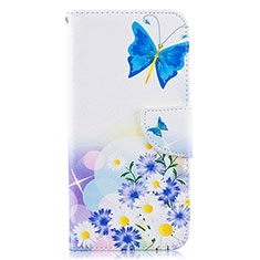 Coque Portefeuille Motif Fantaisie Livre Cuir Etui Clapet B01F pour Samsung Galaxy A30S Bleu