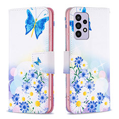 Coque Portefeuille Motif Fantaisie Livre Cuir Etui Clapet B01F pour Samsung Galaxy A33 5G Bleu