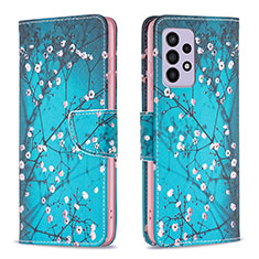 Coque Portefeuille Motif Fantaisie Livre Cuir Etui Clapet B01F pour Samsung Galaxy A33 5G Cyan