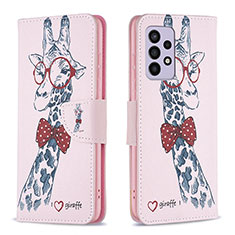 Coque Portefeuille Motif Fantaisie Livre Cuir Etui Clapet B01F pour Samsung Galaxy A33 5G Rose