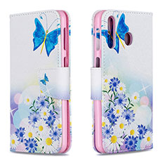 Coque Portefeuille Motif Fantaisie Livre Cuir Etui Clapet B01F pour Samsung Galaxy A40s Bleu