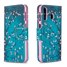 Coque Portefeuille Motif Fantaisie Livre Cuir Etui Clapet B01F pour Samsung Galaxy A40s Cyan