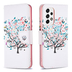 Coque Portefeuille Motif Fantaisie Livre Cuir Etui Clapet B01F pour Samsung Galaxy A53 5G Blanc