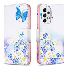 Coque Portefeuille Motif Fantaisie Livre Cuir Etui Clapet B01F pour Samsung Galaxy A53 5G Bleu