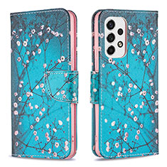 Coque Portefeuille Motif Fantaisie Livre Cuir Etui Clapet B01F pour Samsung Galaxy A53 5G Cyan