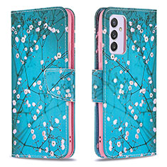 Coque Portefeuille Motif Fantaisie Livre Cuir Etui Clapet B01F pour Samsung Galaxy A54 5G Cyan