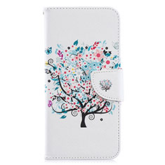 Coque Portefeuille Motif Fantaisie Livre Cuir Etui Clapet B01F pour Samsung Galaxy A70 Blanc