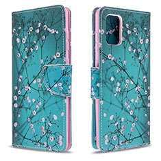 Coque Portefeuille Motif Fantaisie Livre Cuir Etui Clapet B01F pour Samsung Galaxy A71 4G A715 Cyan