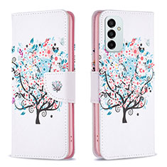 Coque Portefeuille Motif Fantaisie Livre Cuir Etui Clapet B01F pour Samsung Galaxy F23 5G Blanc