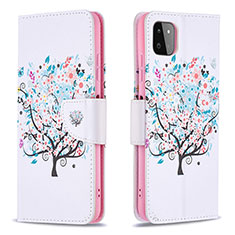 Coque Portefeuille Motif Fantaisie Livre Cuir Etui Clapet B01F pour Samsung Galaxy F42 5G Blanc