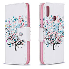 Coque Portefeuille Motif Fantaisie Livre Cuir Etui Clapet B01F pour Samsung Galaxy M01s Blanc