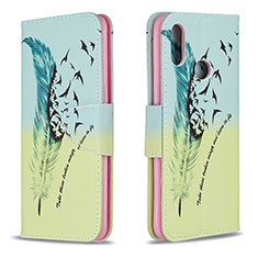 Coque Portefeuille Motif Fantaisie Livre Cuir Etui Clapet B01F pour Samsung Galaxy M01s Pastel Vert