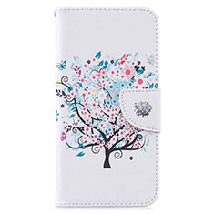 Coque Portefeuille Motif Fantaisie Livre Cuir Etui Clapet B01F pour Samsung Galaxy M10 Blanc