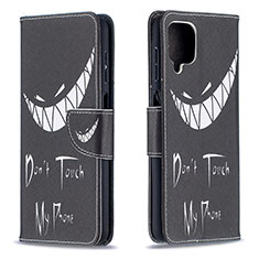 Coque Portefeuille Motif Fantaisie Livre Cuir Etui Clapet B01F pour Samsung Galaxy M12 Noir