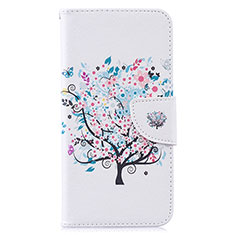 Coque Portefeuille Motif Fantaisie Livre Cuir Etui Clapet B01F pour Samsung Galaxy M20 Blanc