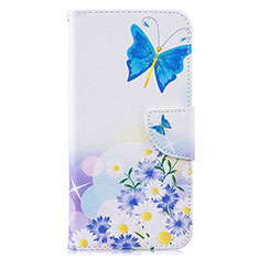 Coque Portefeuille Motif Fantaisie Livre Cuir Etui Clapet B01F pour Samsung Galaxy M20 Bleu