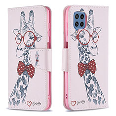 Coque Portefeuille Motif Fantaisie Livre Cuir Etui Clapet B01F pour Samsung Galaxy M32 4G Rose