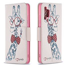 Coque Portefeuille Motif Fantaisie Livre Cuir Etui Clapet B01F pour Samsung Galaxy M32 5G Rose