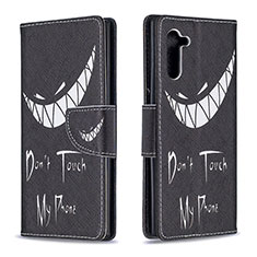 Coque Portefeuille Motif Fantaisie Livre Cuir Etui Clapet B01F pour Samsung Galaxy Note 10 5G Noir