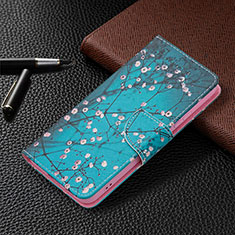 Coque Portefeuille Motif Fantaisie Livre Cuir Etui Clapet B01F pour Samsung Galaxy S21 Plus 5G Bleu