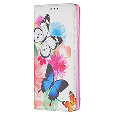 Coque Portefeuille Motif Fantaisie Livre Cuir Etui Clapet B01F pour Samsung Galaxy S23 Ultra 5G Rose Rouge