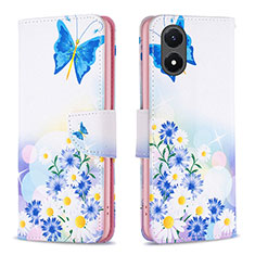 Coque Portefeuille Motif Fantaisie Livre Cuir Etui Clapet B01F pour Vivo Y02S Bleu