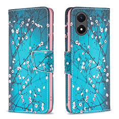 Coque Portefeuille Motif Fantaisie Livre Cuir Etui Clapet B01F pour Vivo Y02S Cyan