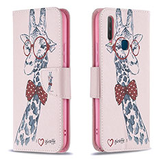 Coque Portefeuille Motif Fantaisie Livre Cuir Etui Clapet B01F pour Vivo Y11 Rose