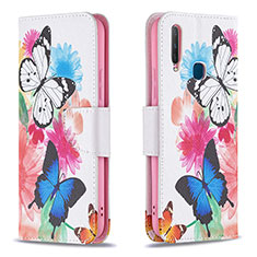 Coque Portefeuille Motif Fantaisie Livre Cuir Etui Clapet B01F pour Vivo Y12 Colorful