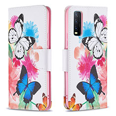 Coque Portefeuille Motif Fantaisie Livre Cuir Etui Clapet B01F pour Vivo Y12A Colorful