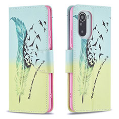 Coque Portefeuille Motif Fantaisie Livre Cuir Etui Clapet B01F pour Xiaomi Mi 11X 5G Pastel Vert