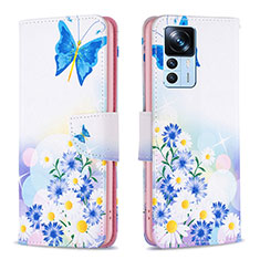 Coque Portefeuille Motif Fantaisie Livre Cuir Etui Clapet B01F pour Xiaomi Mi 12T 5G Bleu