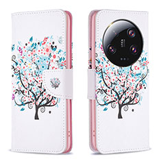 Coque Portefeuille Motif Fantaisie Livre Cuir Etui Clapet B01F pour Xiaomi Mi 13 Ultra 5G Blanc