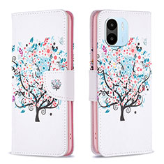 Coque Portefeuille Motif Fantaisie Livre Cuir Etui Clapet B01F pour Xiaomi Poco C50 Blanc