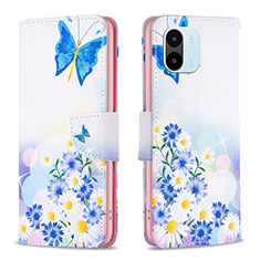 Coque Portefeuille Motif Fantaisie Livre Cuir Etui Clapet B01F pour Xiaomi Poco C51 Bleu