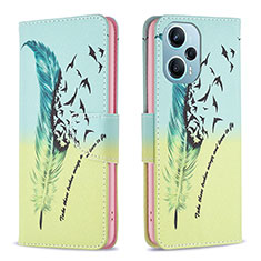 Coque Portefeuille Motif Fantaisie Livre Cuir Etui Clapet B01F pour Xiaomi Poco F5 5G Pastel Vert