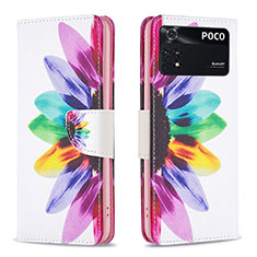 Coque Portefeuille Motif Fantaisie Livre Cuir Etui Clapet B01F pour Xiaomi Poco M4 Pro 4G Mixte