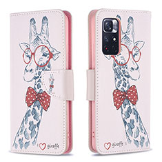 Coque Portefeuille Motif Fantaisie Livre Cuir Etui Clapet B01F pour Xiaomi Poco M4 Pro 5G Rose