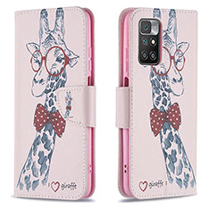 Coque Portefeuille Motif Fantaisie Livre Cuir Etui Clapet B01F pour Xiaomi Redmi 10 (2022) Rose