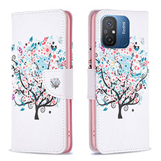 Coque Portefeuille Motif Fantaisie Livre Cuir Etui Clapet B01F pour Xiaomi Redmi 11A 4G Blanc