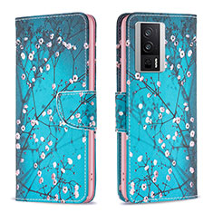 Coque Portefeuille Motif Fantaisie Livre Cuir Etui Clapet B01F pour Xiaomi Redmi K60 5G Cyan