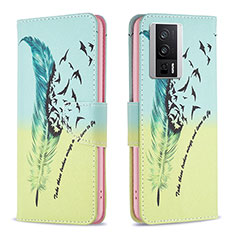 Coque Portefeuille Motif Fantaisie Livre Cuir Etui Clapet B01F pour Xiaomi Redmi K60 5G Pastel Vert