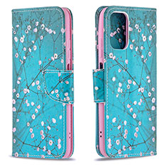 Coque Portefeuille Motif Fantaisie Livre Cuir Etui Clapet B01F pour Xiaomi Redmi Note 10 4G Cyan