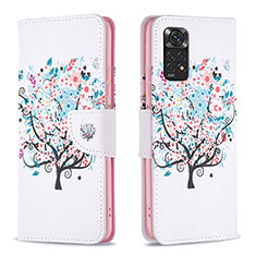 Coque Portefeuille Motif Fantaisie Livre Cuir Etui Clapet B01F pour Xiaomi Redmi Note 11 4G (2022) Blanc