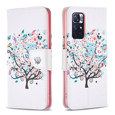 Coque Portefeuille Motif Fantaisie Livre Cuir Etui Clapet B01F pour Xiaomi Redmi Note 11 5G Blanc