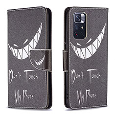 Coque Portefeuille Motif Fantaisie Livre Cuir Etui Clapet B01F pour Xiaomi Redmi Note 11 5G Noir