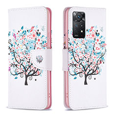 Coque Portefeuille Motif Fantaisie Livre Cuir Etui Clapet B01F pour Xiaomi Redmi Note 11 Pro 4G Blanc